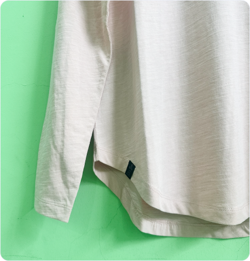 Organic Cotton Ladies Long Sleeve T-Shirt – Curved Hem