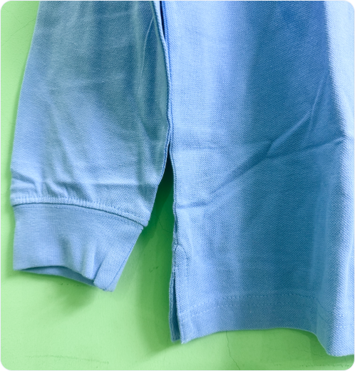 Men’s Plain Long Sleeve Polo Shirt With Cuff Rib