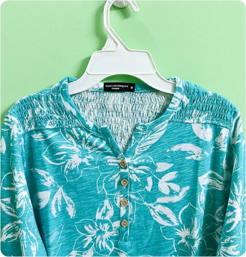 Women’s Floral Smocked T-Shirt Casual Summer Top
