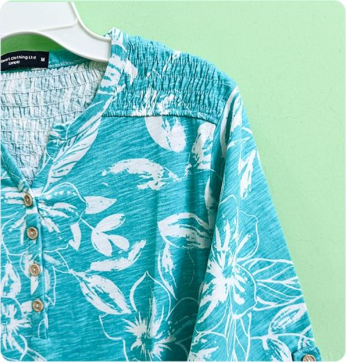 Women’s Floral Smocked T-Shirt Casual Summer Top