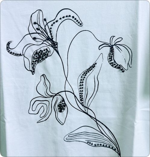 Handmade Beaded T Shirt for Women Elegant Casual Top