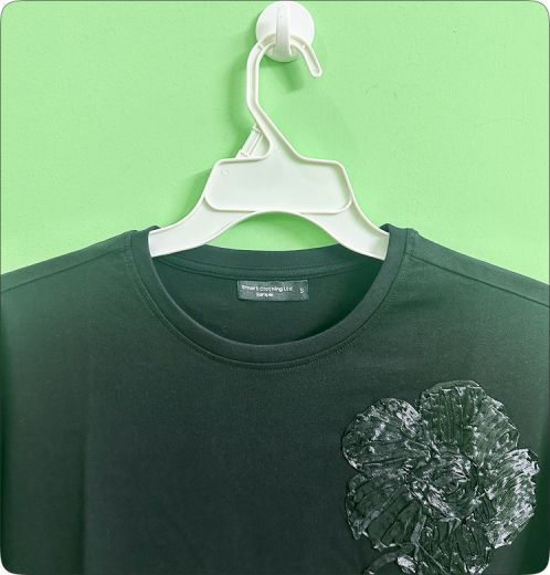 Handcrafted Flower T-Shirt Premium Black Cotton Tee for Women