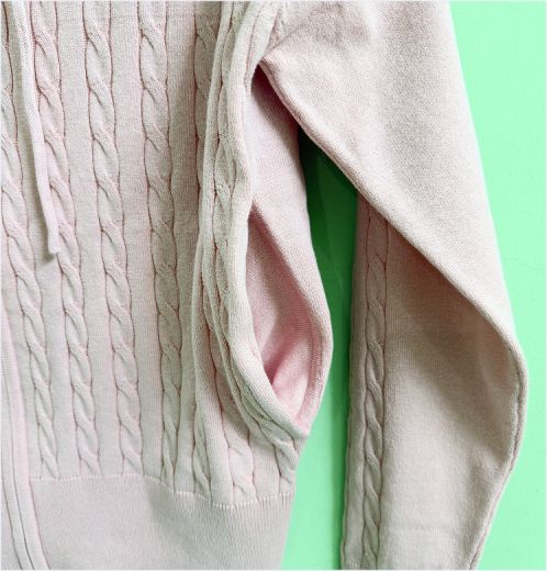 Premium Cable Jacquard Zip Hoodie Sweater