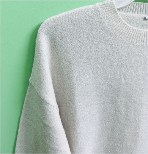 Silver Oversized Lurex Knitwear for Women Trendy Style