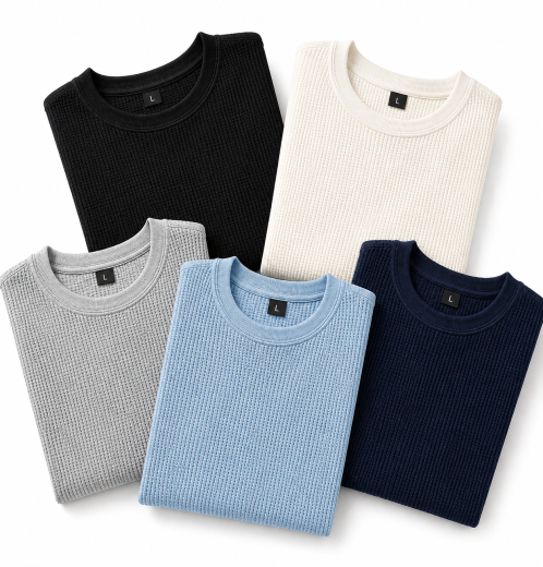 Waffle Men’s Long Sleeve T-Shirt – Premium Quality | Smart Clothing