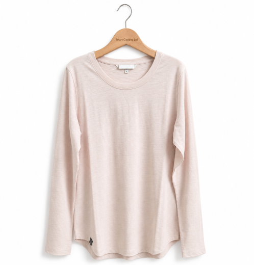 Organic Cotton Ladies Long Sleeve T-Shirt – Curved Hem