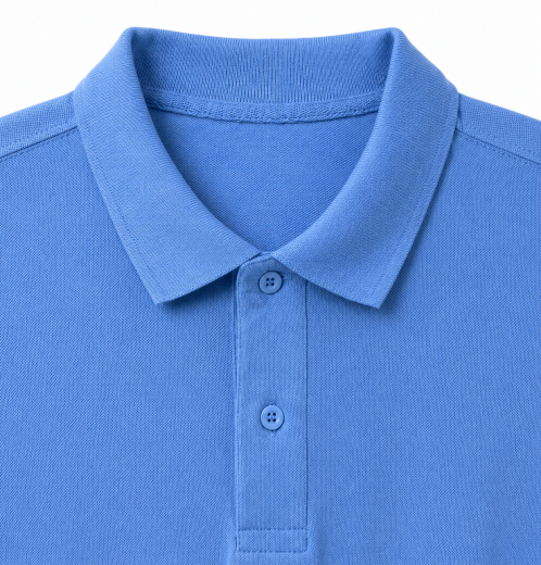 Men’s Plain Long Sleeve Polo Shirt With Cuff Rib