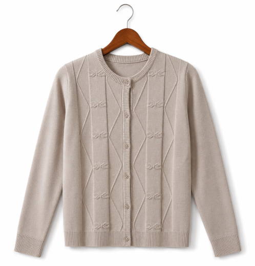 Premium Jacquard Cardigan for Women   Elegant Knitwear