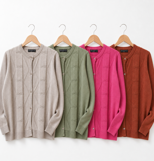 Premium Jacquard Cardigan for Women   Elegant Knitwear