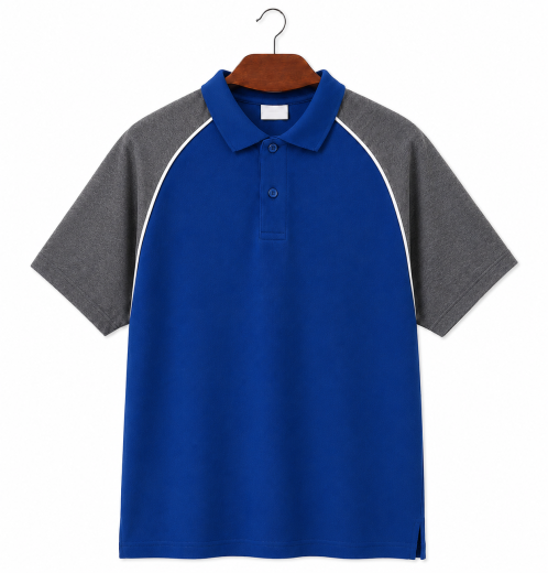 Wholesale Men's 100% Cotton Pique Raglan Polo Shirt Contrast Sleeve Polo