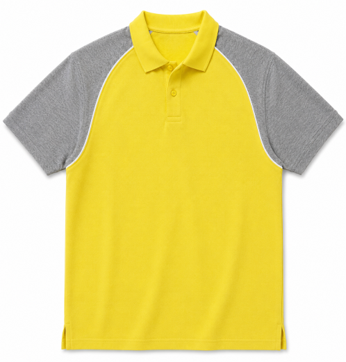 Wholesale Men's 100% Cotton Pique Raglan Polo Shirt Contrast Sleeve Polo