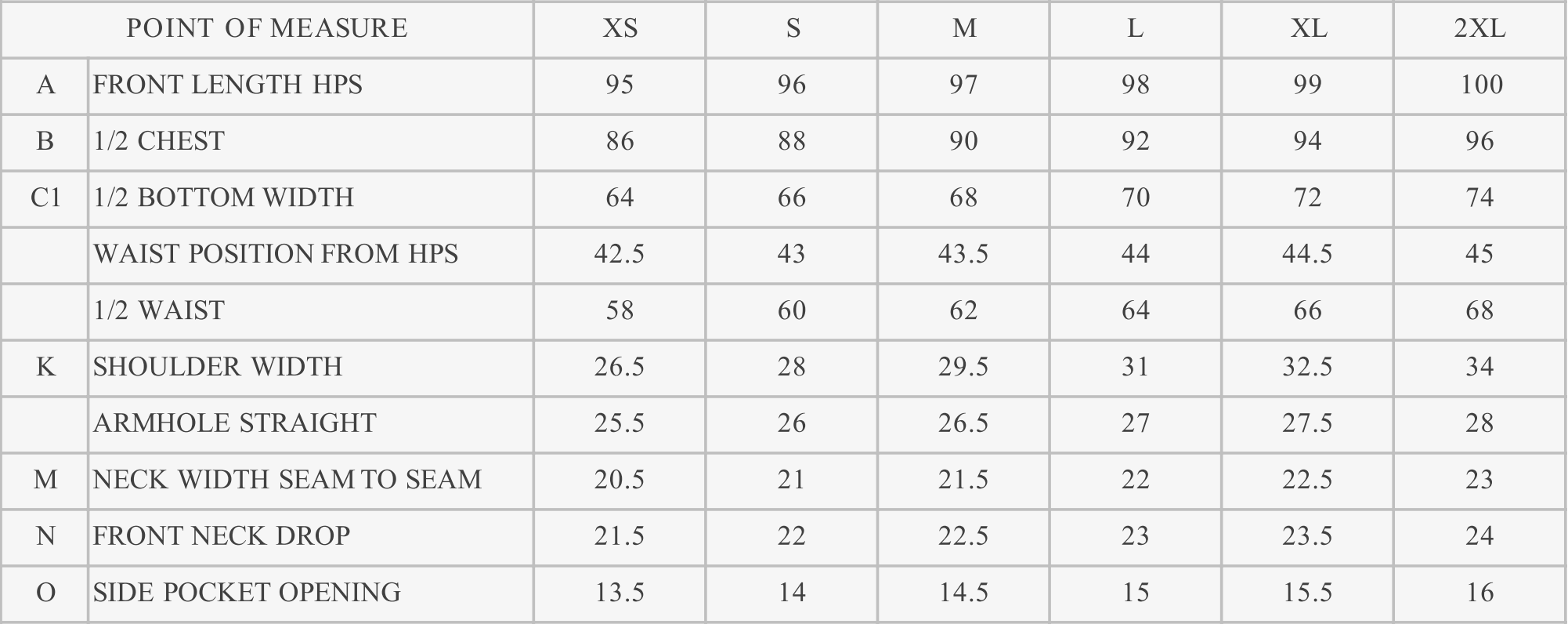 Size Chart Image